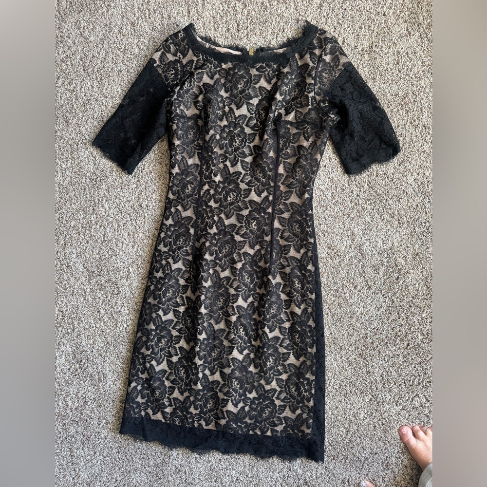 Shabby Apple Black Floral Lace Midi Dress